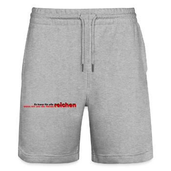 Reaching for all hands - Stanley/Stella Trainer Unisex Organic Jogging Shorts - heather grey - Front - Nik (191cm) & Marisol (170cm)