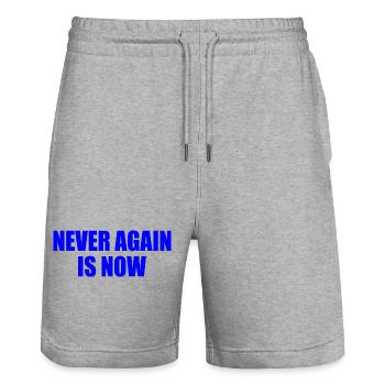 Never again is now - Stanley/Stella Unisex Bio Joggingshorts Trainer  - Grau meliert - Vorne - Nik (191cm) & Marisol (170cm)