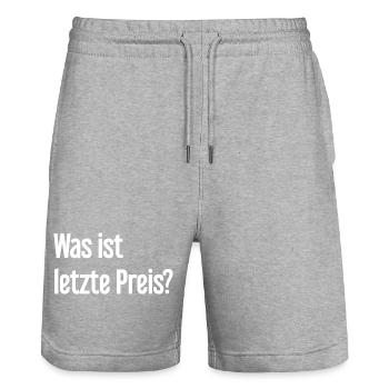 Was ist letzte Preis? - Stanley/Stella Unisex Bio Joggingshorts Trainer  - Grau meliert - Vorne - Nik (191cm) & Marisol (170cm)