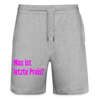 Was ist letzte Preis? - Stanley/Stella Unisex Bio Joggingshorts Trainer  - Grau meliert - Vorne - Nik (191cm) & Marisol (170cm)