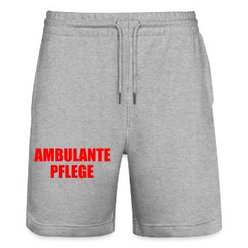 Outpatient care - Stanley/Stella Trainer Unisex Organic Jogging Shorts - heather grey - Front - Nik (191cm) & Marisol (170cm)
