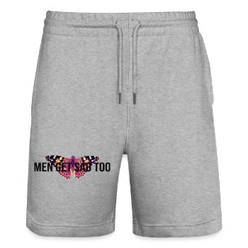 Men get sad too - Stanley/Stella Unisex Bio Joggingshorts Trainer  - Grau meliert - Vorne - Nik (191cm) & Marisol (170cm)
