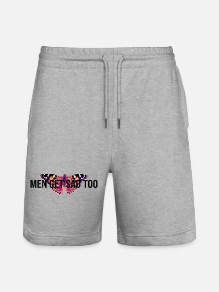 Men get sad too - Stanley/Stella Trainer Unisex Organic Jogging Shorts - heather grey