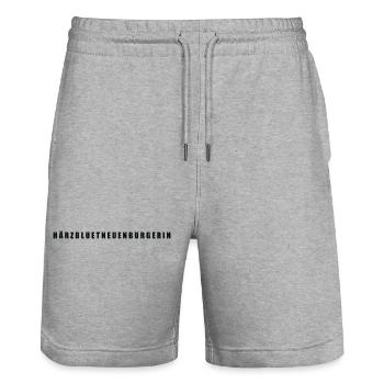 Härzbluetneuchâtel, Canton of Neuchâtel - Stanley/Stella Trainer Unisex Organic Jogging Shorts - heather grey - Front - Nik (191cm) & Marisol (170cm)