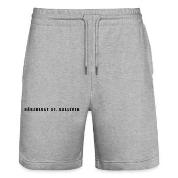 Härzbluet St. Gallerin St. Gallen - Stanley/Stella Trainer Unisex Organic Jogging Shorts - heather grey - Front - Nik (191cm) & Marisol (170cm)