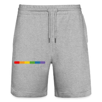 Tshirt arc-en-ciel LGBT tshirt queer csd - Short de jogging bio TRAINER Stanley/Stella unisexe - gris chiné - Devant - Nik (191cm) & Marisol (170cm)
