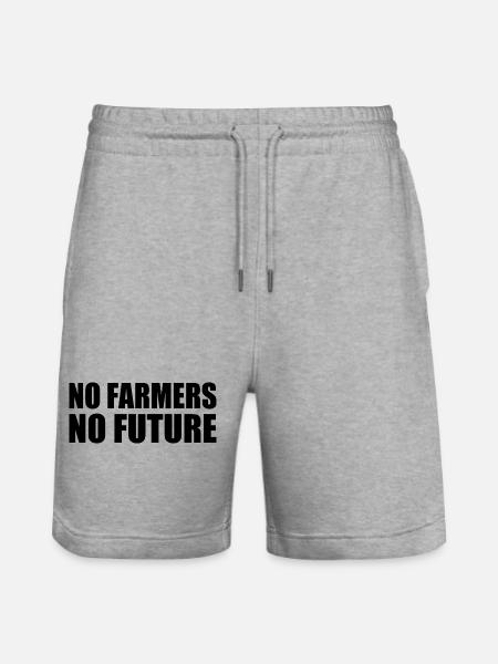no farmers no future - Stanley/Stella Trainer Unisex Organic Jogging Shorts - heather grey