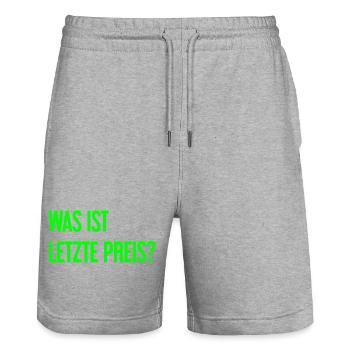 What is last price? - Stanley/Stella Trainer Unisex Organic Jogging Shorts - heather grey - Front - Nik (191cm) & Marisol (170cm)