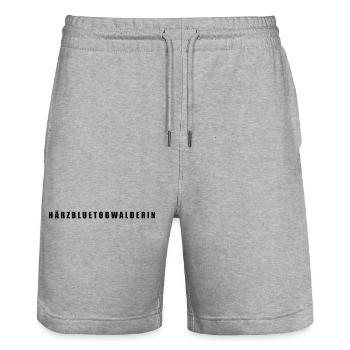 Härzbluetobwalderin Kanton Obwalden - Stanley/Stella Unisex Bio Joggingshorts Trainer  - Grau meliert - Vorne - Nik (191cm) & Marisol (170cm)