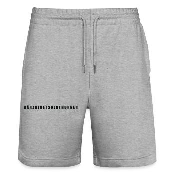 Härzbluetsolothurn Canton of Solothurn - Stanley/Stella Trainer Unisex Organic Jogging Shorts - heather grey - Front - Nik (191cm) & Marisol (170cm)
