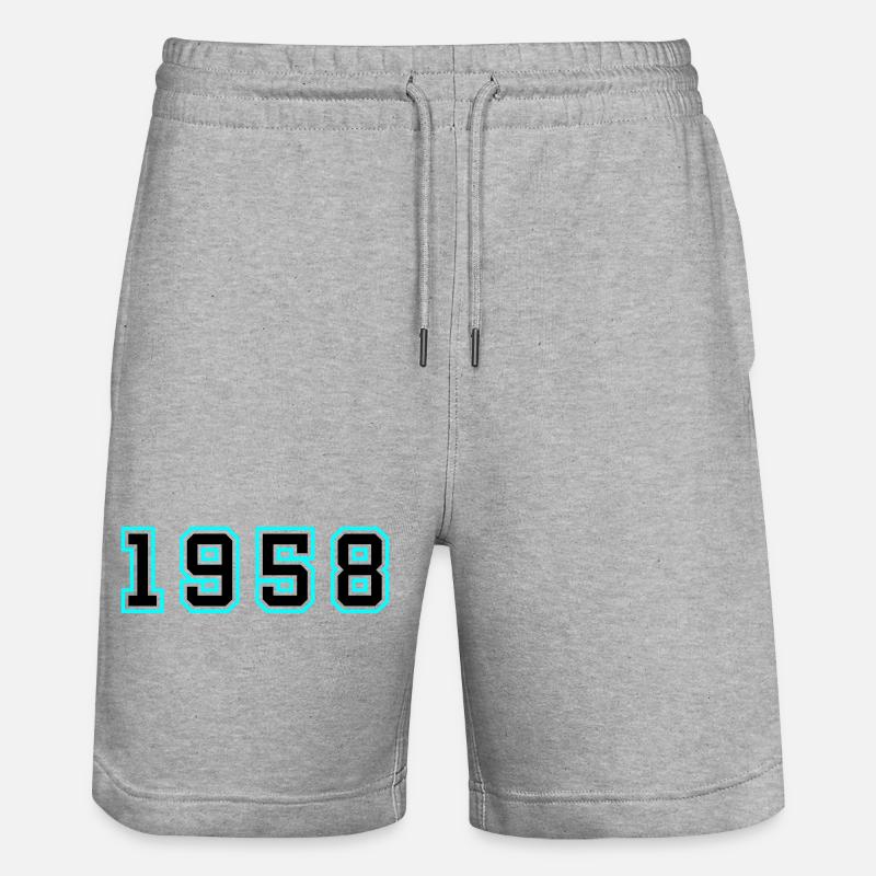 1958 Année Anniversaire - Short de jogging bio TRAINER Stanley/Stella unisexe - gris chiné