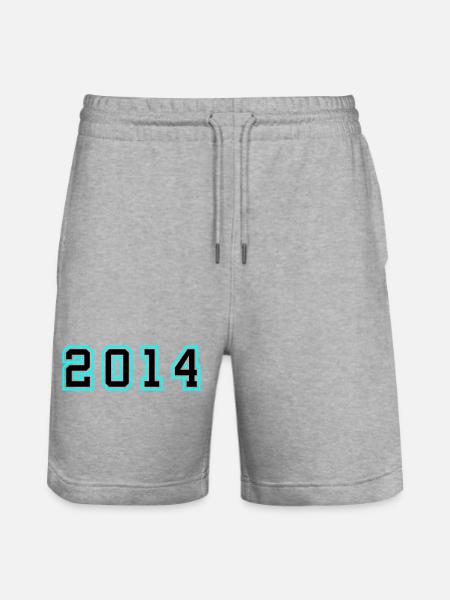 2014 Year Birthday - Stanley/Stella Trainer Unisex Organic Jogging Shorts - heather grey
