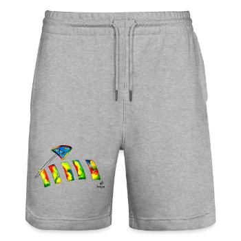 Zebrastreifen - Stanley/Stella Unisex Bio Joggingshorts Trainer  - Grau meliert - Vorne - Nik (191cm) & Marisol (170cm)
