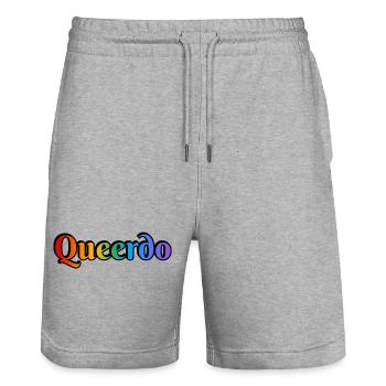 Queerdo - Stanley/Stella Trainer Unisex Organic Jogging Shorts - heather grey - Front - Nik (191cm) & Marisol (170cm)