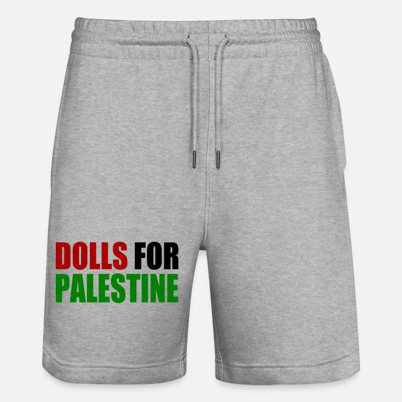 dolls for palestine - Short de jogging bio TRAINER Stanley/Stella unisexe - gris chiné