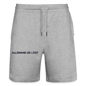 ALLEMAND DE L’EST Ossi est-allemand - Short de jogging bio TRAINER Stanley/Stella unisexe - gris chiné - Devant - Nik (191cm) & Marisol (170cm)