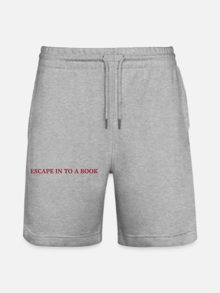 Escape In a book - Text lesen. - Stanley/Stella Unisex Bio Joggingshorts Trainer - Grau meliert