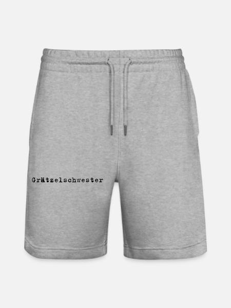 Grätzelschwester – Wiener Dialekt Spruch - Stanley/Stella Unisex Bio Joggingshorts Trainer - Grau meliert