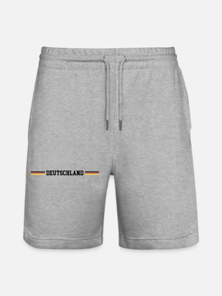 Deutschland Fahne - Stanley/Stella Unisex Bio Joggingshorts Trainer  - Grau meliert