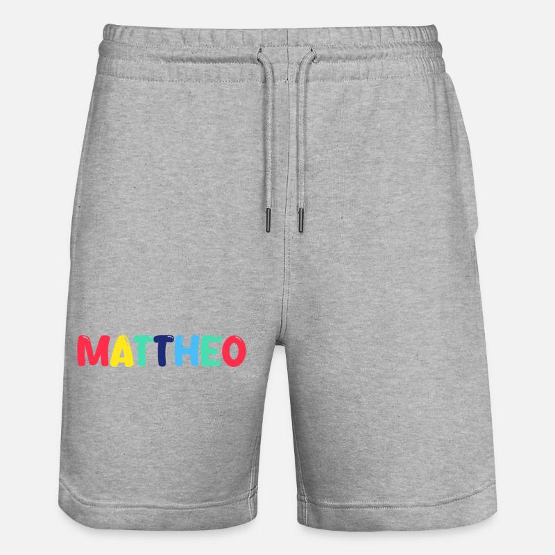 Name - Mattheo - Stanley/Stella Unisex Bio Joggingshorts Trainer  - Grau meliert