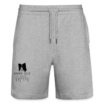 Dog Mom Border Collie - Stanley/Stella Unisex Bio Joggingshorts Trainer  - Grau meliert - Vorne - Nik (191cm) & Marisol (170cm)