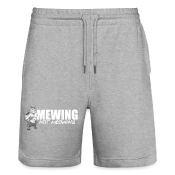 Drôle Chat Meme Miaulant Pas Miaulement Mâchoire - Short de jogging bio TRAINER Stanley/Stella unisexe - gris chiné - Devant - Nik (191cm) & Marisol (170cm)