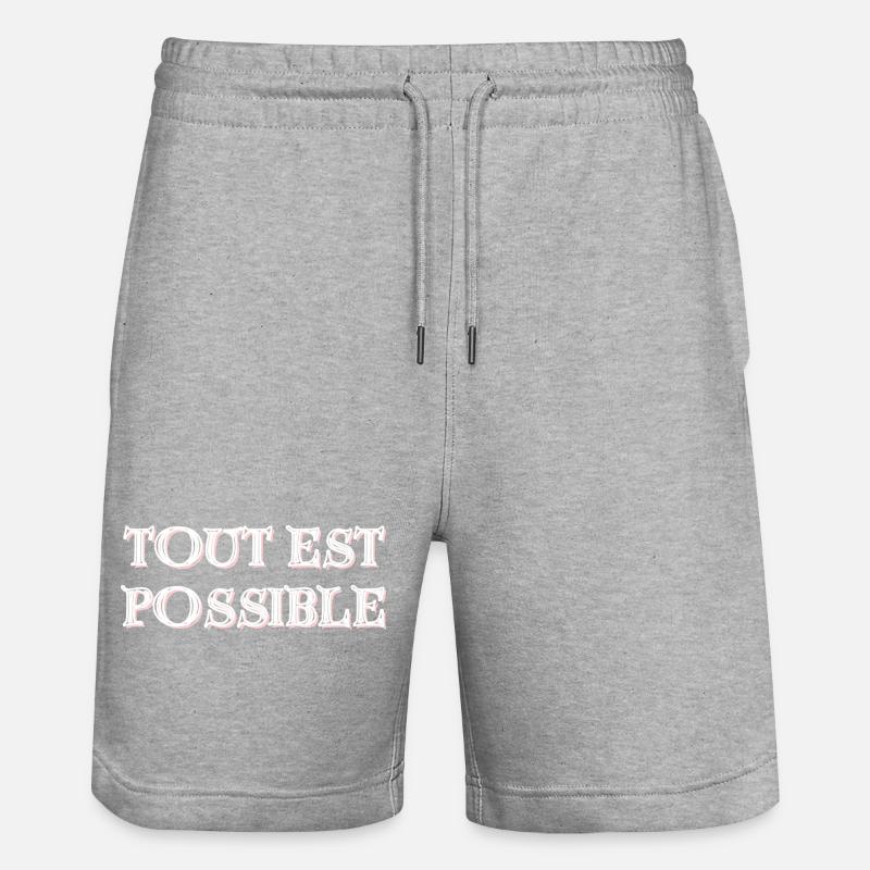 Tout est Possible - Short de jogging bio TRAINER Stanley/Stella unisexe - gris chiné