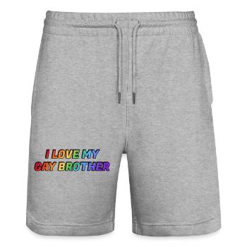 Ich liebe meinen schwulen Bruder - Stanley/Stella Unisex Bio Joggingshorts Trainer  - Grau meliert - Vorne - Nik (191cm) & Marisol (170cm)