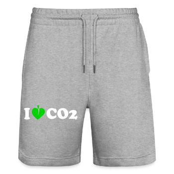 I love co2 - Short de jogging bio TRAINER Stanley/Stella unisexe - gris chiné - Devant - Nik (191cm) & Marisol (170cm)