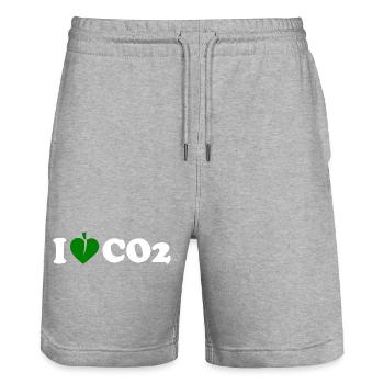 I love co2 - Short de jogging bio TRAINER Stanley/Stella unisexe - gris chiné - Devant - Nik (191cm) & Marisol (170cm)