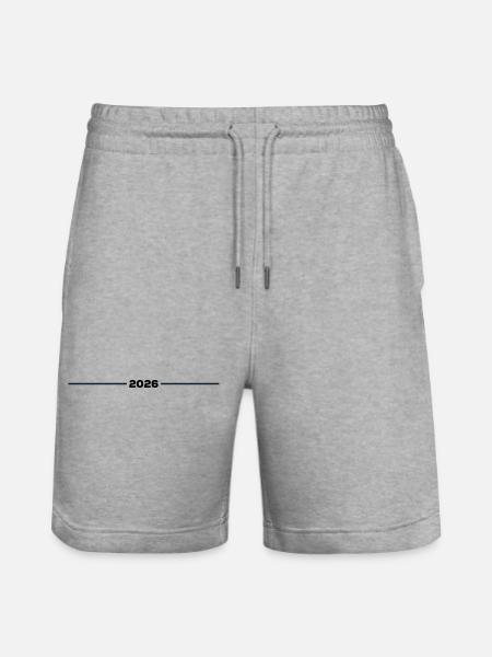 2026 - Year - Line - New Year - Stanley/Stella Trainer Unisex Organic Jogging Shorts - heather grey