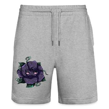 Rose Gotique Kawaii - Short de jogging bio TRAINER Stanley/Stella unisexe - gris chiné - Devant - Nik (191cm) & Marisol (170cm)