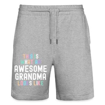 This Is What An Awesome Grandma Looks Like - - Stanley/Stella Trainer Unisex Organic Jogging Shorts - heather grey - Front - Nik (191cm) & Marisol (170cm)