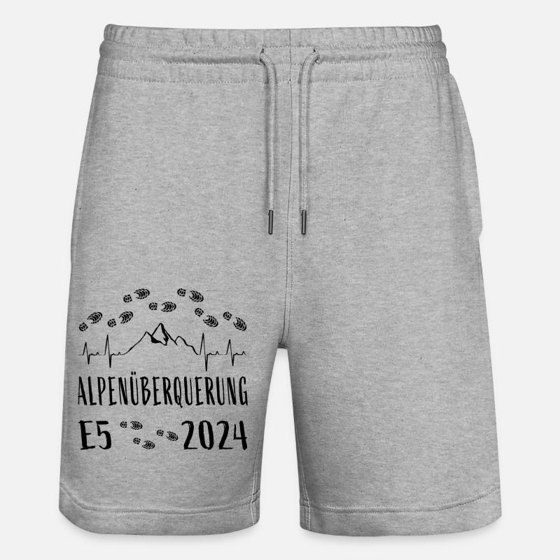 Crossing the Alps E5 2024 Heartbeat - Stanley/Stella Trainer Unisex Organic Jogging Shorts - heather grey