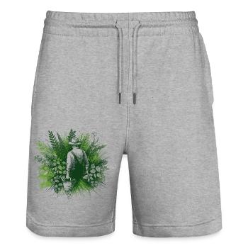 Plant Whisperer - Stanley/Stella Trainer Unisex Organic Jogging Shorts - heather grey - Front - Nik (191cm) & Marisol (170cm)