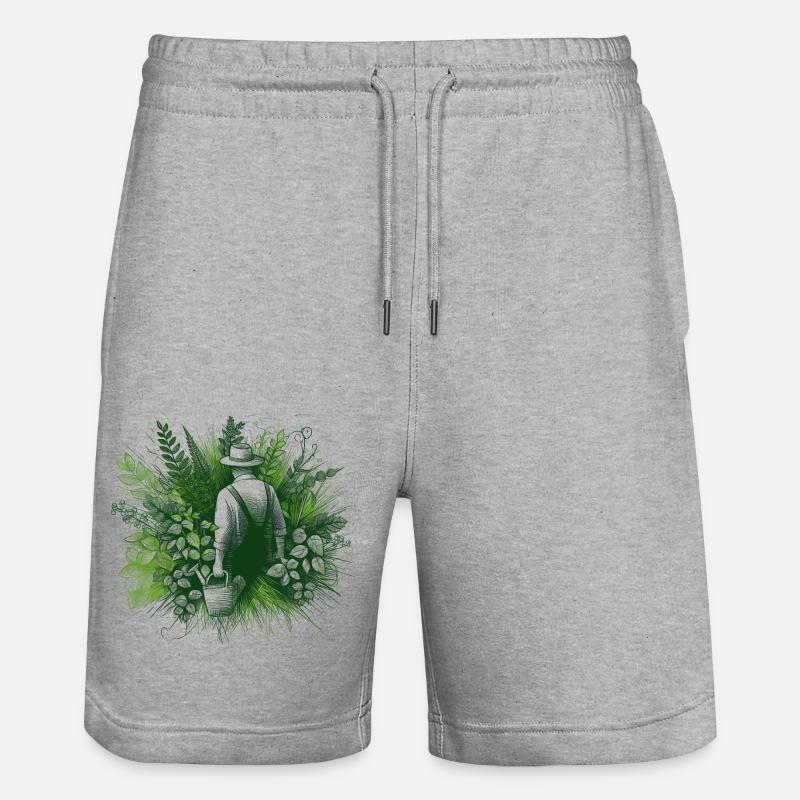 Chuchoteur de plantes - Short de jogging bio TRAINER Stanley/Stella unisexe - gris chiné