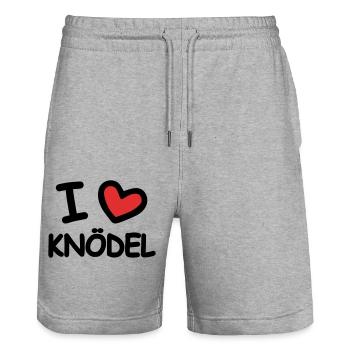 I Love Dumplings - Stanley/Stella Trainer Unisex Organic Jogging Shorts - heather grey - Front - Nik (191cm) & Marisol (170cm)