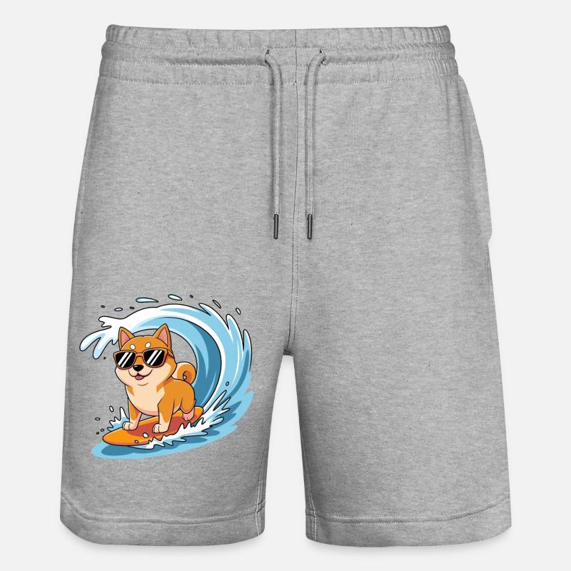 Shiba Surf - Short de jogging bio TRAINER Stanley/Stella unisexe - gris chiné