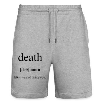 Death | Tod Definition Dictionary - Stanley/Stella Unisex Bio Joggingshorts Trainer  - Grau meliert - Vorne - Nik (191cm) & Marisol (170cm)