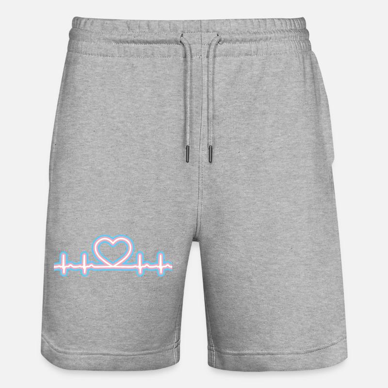Transgender Pride Heartbeat - Short de jogging bio TRAINER Stanley/Stella unisexe - gris chiné