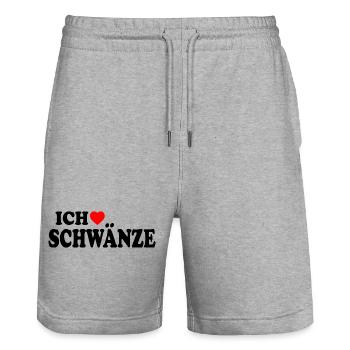 Ich liebe schwänze - Stanley/Stella Unisex Bio Joggingshorts Trainer  - Grau meliert - Vorne - Nik (191cm) & Marisol (170cm)