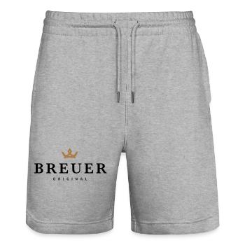 Breuer - Stanley/Stella Unisex Bio Joggingshorts Trainer  - Grau meliert - Vorne - Nik (191cm) & Marisol (170cm)