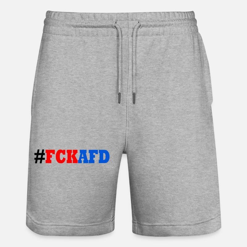 Fck afd - Stanley/Stella Unisex Bio Joggingshorts Trainer  - Grau meliert