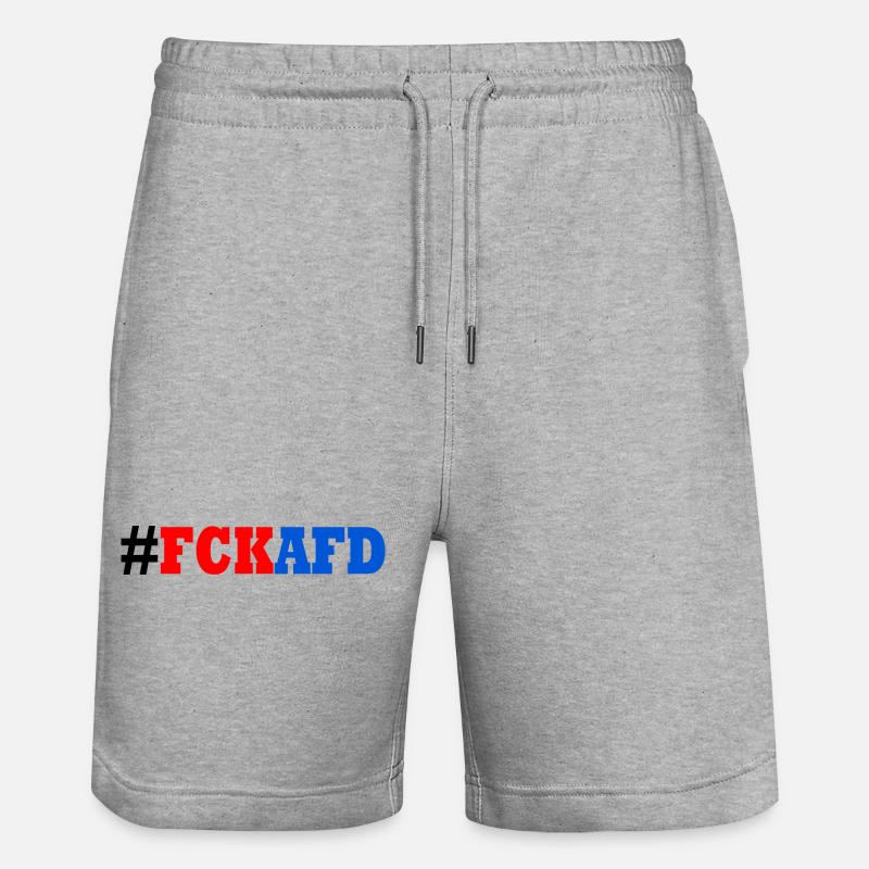 Fck afd - Stanley/Stella Unisex Bio Joggingshorts Trainer  - Grau meliert