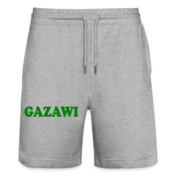 Gazawi gaza - Short de jogging bio TRAINER Stanley/Stella unisexe - gris chiné - Devant - Nik (191cm) & Marisol (170cm)