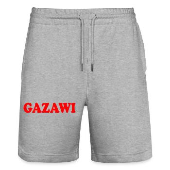 Gazawi gaza - Short de jogging bio TRAINER Stanley/Stella unisexe - gris chiné - Devant - Nik (191cm) & Marisol (170cm)