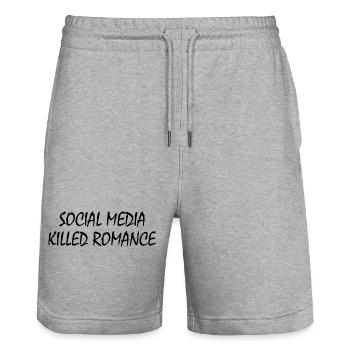 social media killed romance - Stanley/Stella Unisex Bio Joggingshorts Trainer  - Grau meliert - Vorne - Nik (191cm) & Marisol (170cm)