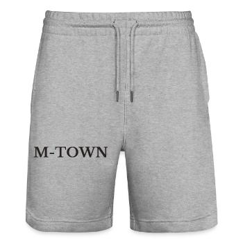Munich M-Town - Short de jogging bio TRAINER Stanley/Stella unisexe - gris chiné - Devant - Nik (191cm) & Marisol (170cm)