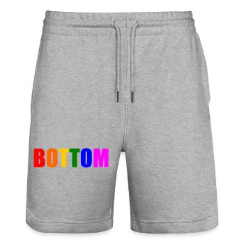 Bottom - Stanley/Stella Trainer Unisex Organic Jogging Shorts - heather grey - Front - Nik (191cm) & Marisol (170cm)