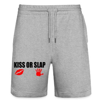 Kiss or slap - Short de jogging bio TRAINER Stanley/Stella unisexe - gris chiné - Devant - Nik (191cm) & Marisol (170cm)